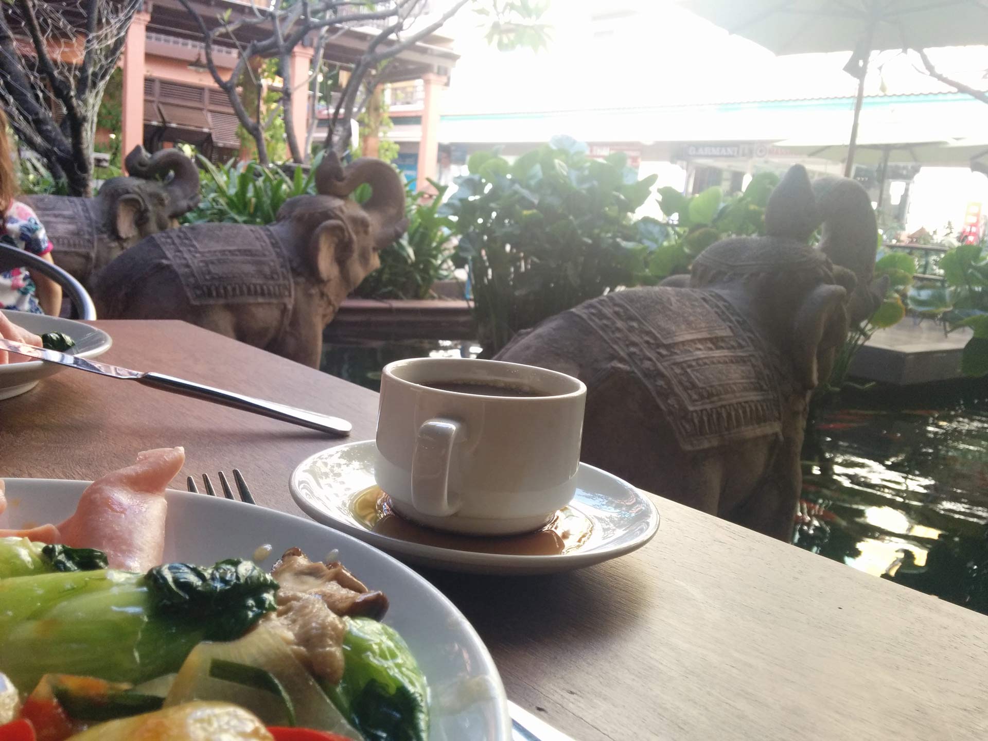 Our first buffet breakfast in Bangkok at Rambuttri Village Inn